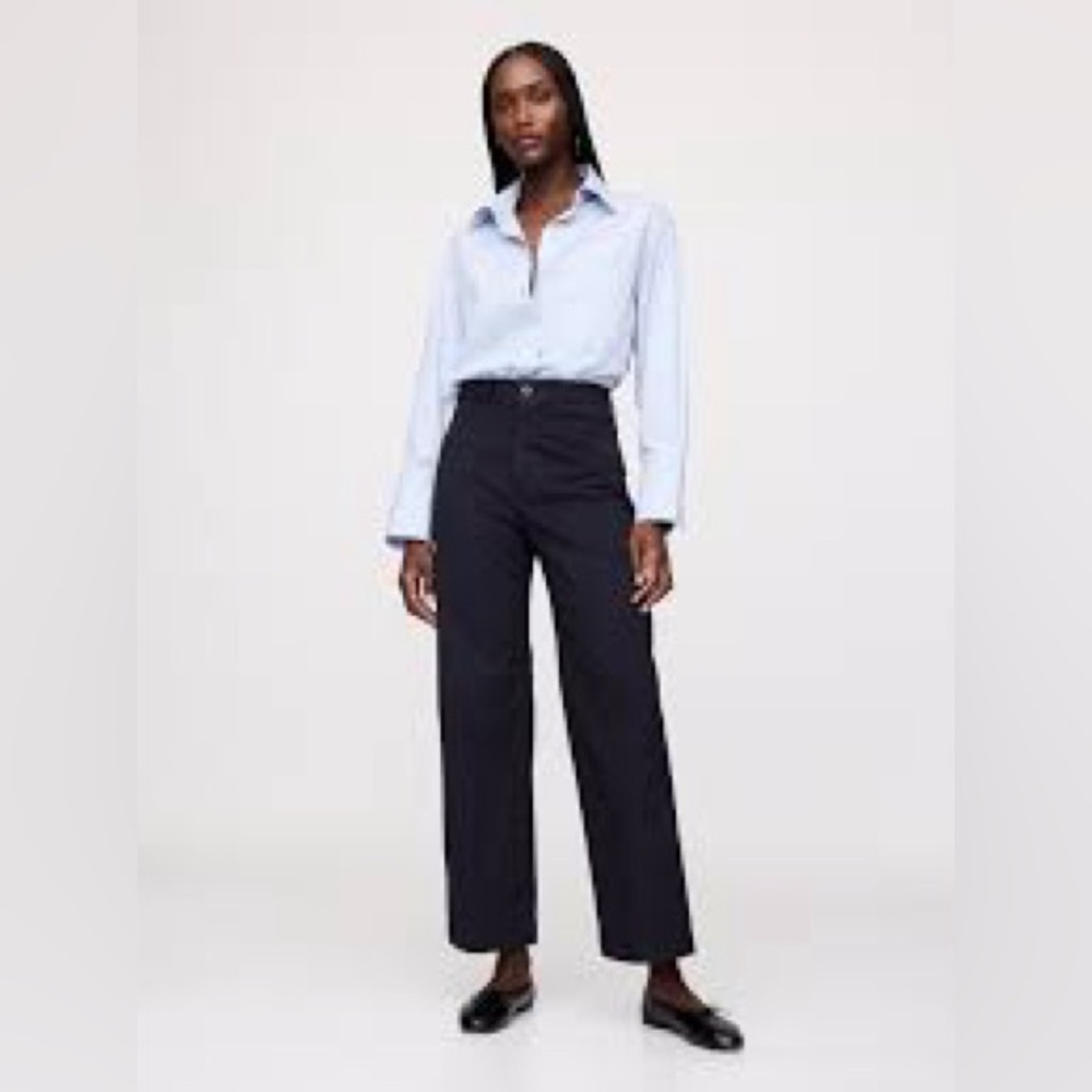GAP High Rise Stride WIDE LEG Ankle Khakis